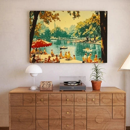 1.5-Inch Thick Pine Solid Wood Frame, Canvas Wall Art, Birthday Gift Art Wall Painting, Bedroom, Office, Living Room