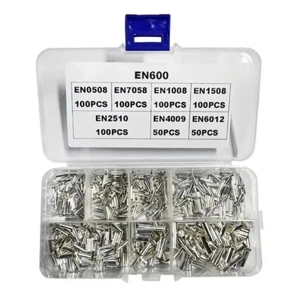 600/700pcs Bare Terminal Tubular Wire End Ferrules Mix Size Uninsulated Cable Sleeves Simple for Wire Connection Pin Crimp