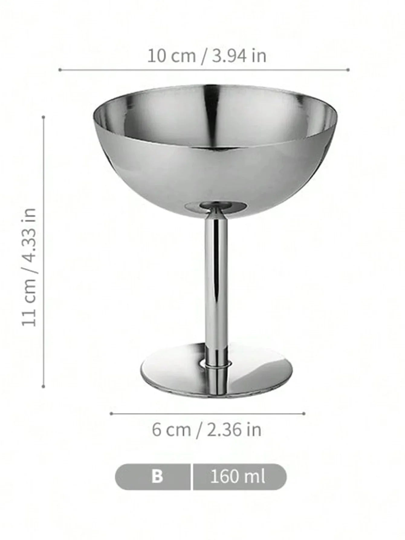 1pc Dessert Plate, Vegetable Bowl, Stainless Steel Ice Cream Cup, Tall Cup, Afternoon Tea Pudding Dessert Cup Cute Plates
