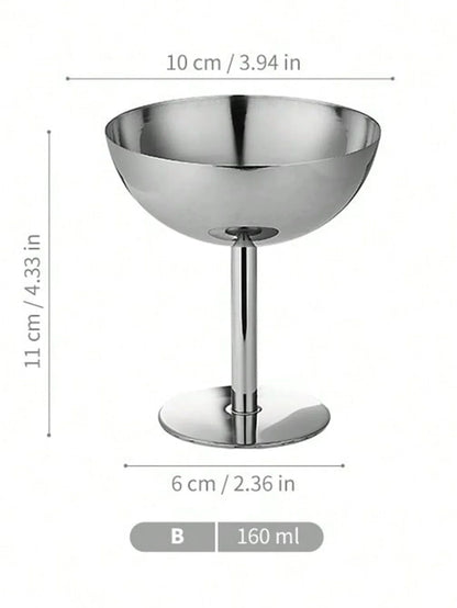 1pc Dessert Plate, Vegetable Bowl, Stainless Steel Ice Cream Cup, Tall Cup, Afternoon Tea Pudding Dessert Cup Cute Plates