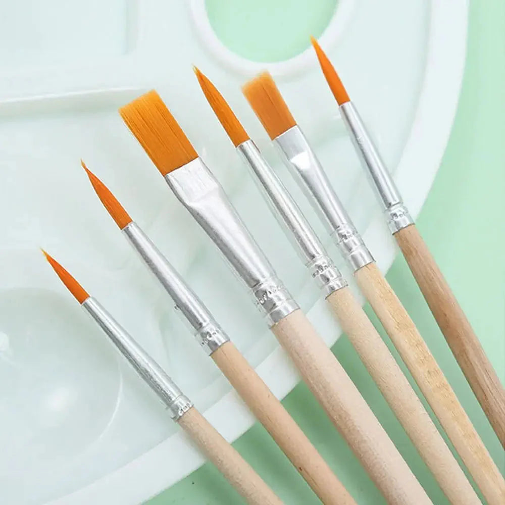 Drawing Artist Gouache Brush Student Art Painting Supplies Oil Painting Palette Art Oval Palette Brush Set Watercolor Tray