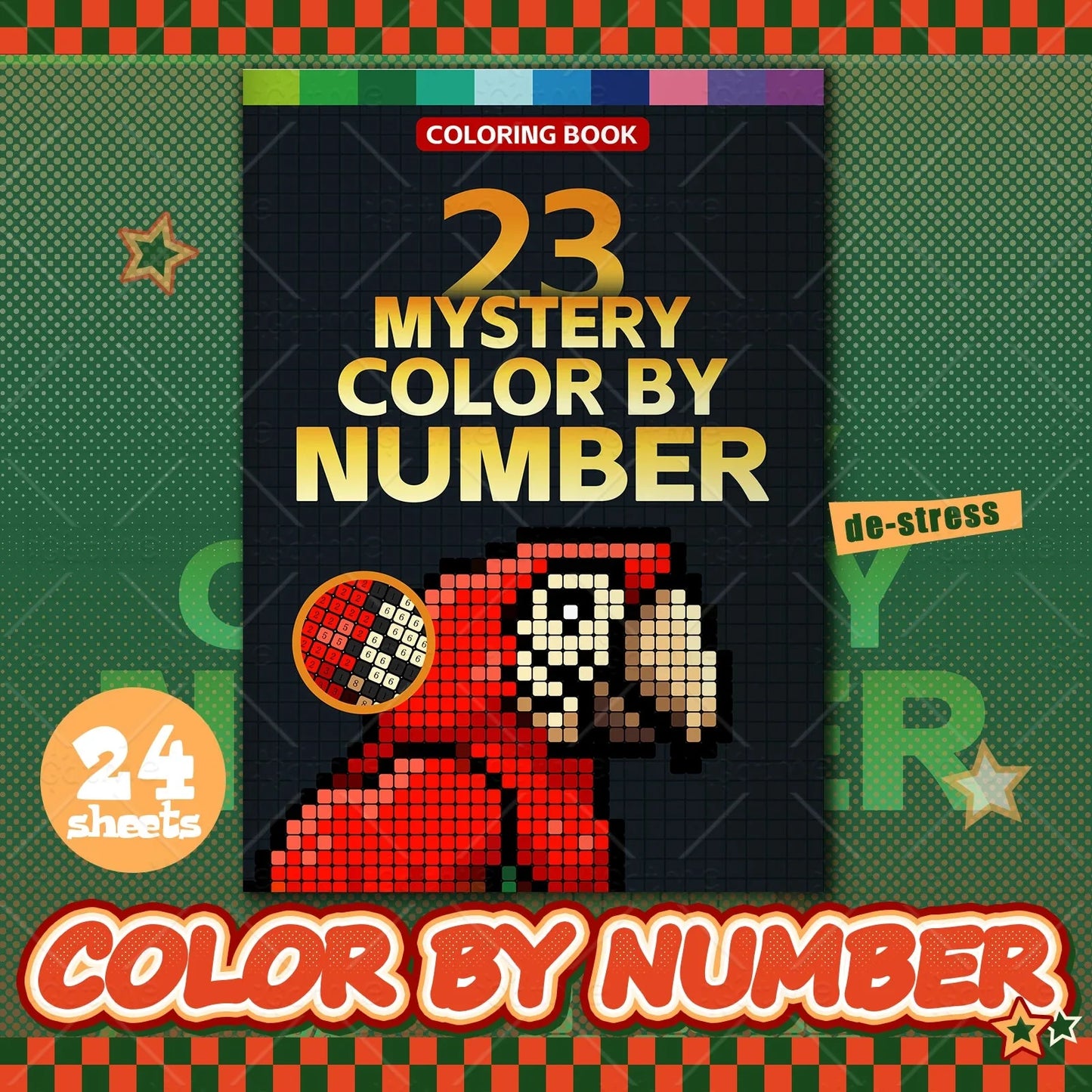 MYSTERY COLOR BY NUMBER Cartoon Animal artwork by digital adult Coloring Book DIY Painting Drawing Coloring By Num