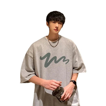 Men's T Shirt Oversized Mens White Cotton T-shirts Funny Print 5XL Casual Wear Summer Tee Shirts For Men Big Size Male Clothes