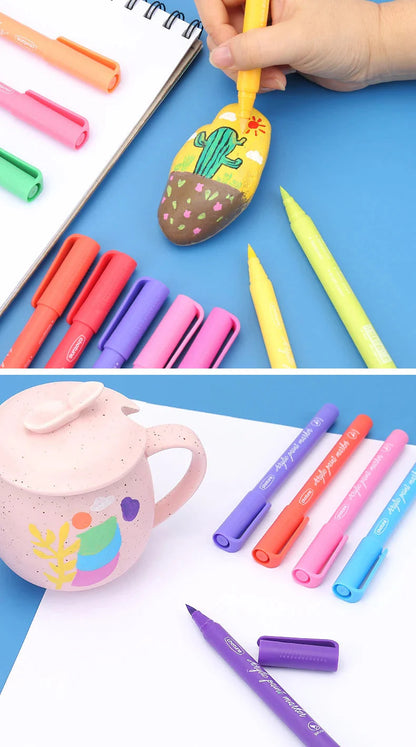 36 Colors Pastel Acrylic Paint Pens  Brush Markers for Wood Canvas Stone Rock Painting Glass Ceramic Fabric Metal Art Supplies