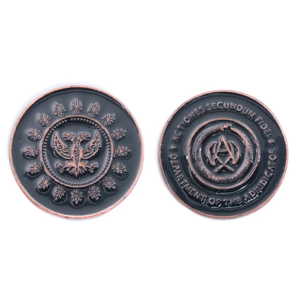 Big Size John Wick 4 Blood Oath Marker Coin Keychain Gold and Adjudicator Coin Metal Prop Accessories Collection Gift