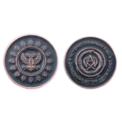 Big Size John Wick 4 Blood Oath Marker Coin Keychain Gold and Adjudicator Coin Metal Prop Accessories Collection Gift