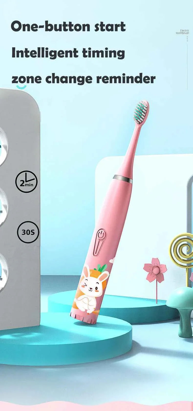 Sonic Electric Toothbrush for Children Kids cleaning teeth whitening Rechargeable water proof Replace The Tooth Brush Head