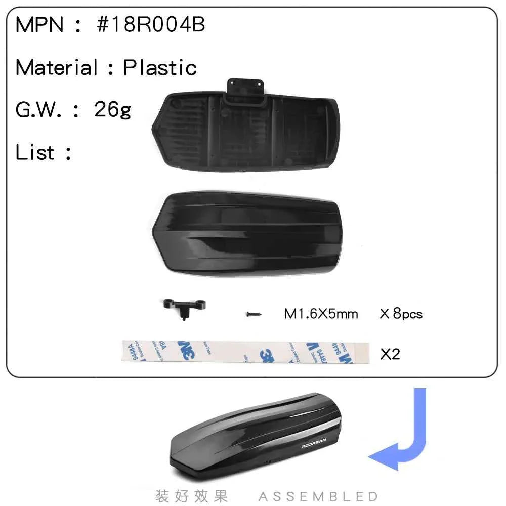 RCDream 1/18 Scale Roof Rack Roof Box for 1/18 1/24 1/12 RC Crawler Truck TRX4M Bronco AX24 #18R004