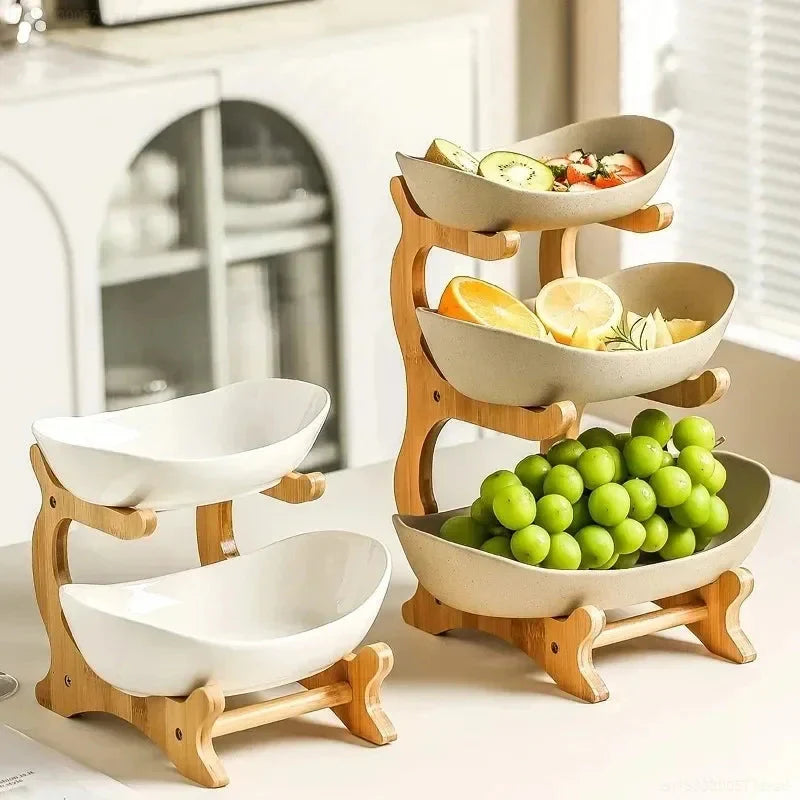 2/3 Layer Fruit Plate Home Snack Dish Creative Candy Dish Modern Dried Fruit Basket Living Room Plastic Cake Stand Snack Plates