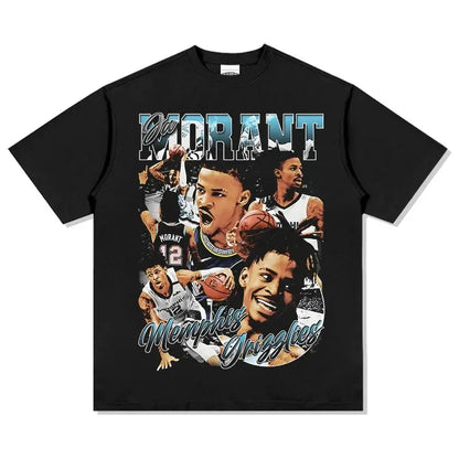 Oversized Men T Shirts US Street Basketball Printed Short Sleeve Hip-Hop Y2K Tees Commute Casual O-neck Tops Cool Boy T-shirts