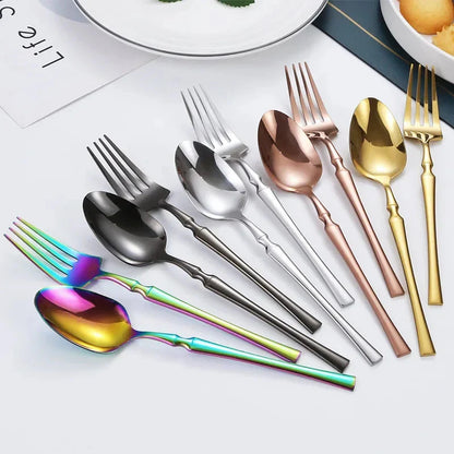 Premium Silver Stainless Steel Cutlery Set - 20/30/40 Piece Mirror Polished Flatware