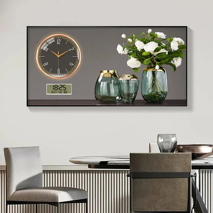 Large Size Aluminum alloy framed Artwork Wall Clock, Luxurious Muted Quartz Clock for Home Decor,living Room,bed Room Décor