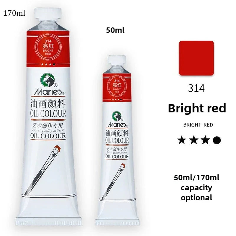 Marie's Oil Paint 170ML Oil Painting Art Creation Pigment Large Oil Paint Paint Single Commonly Used 24 Colors
