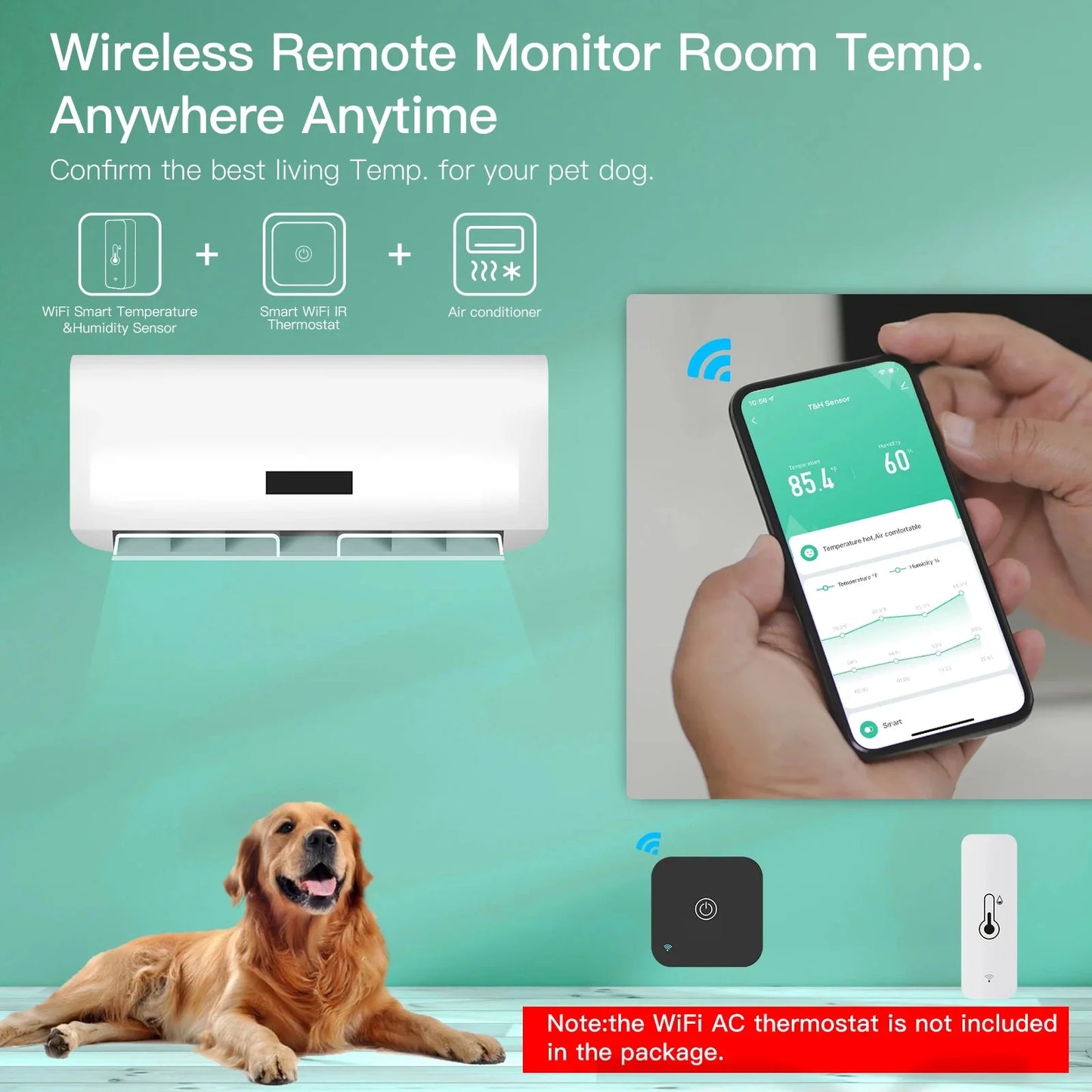 MOES Tuya Smart WiFi Temperature Humidity Sensor Hygrometer Thermometer Detector Smart Scene Linkage with Alexa Google Home