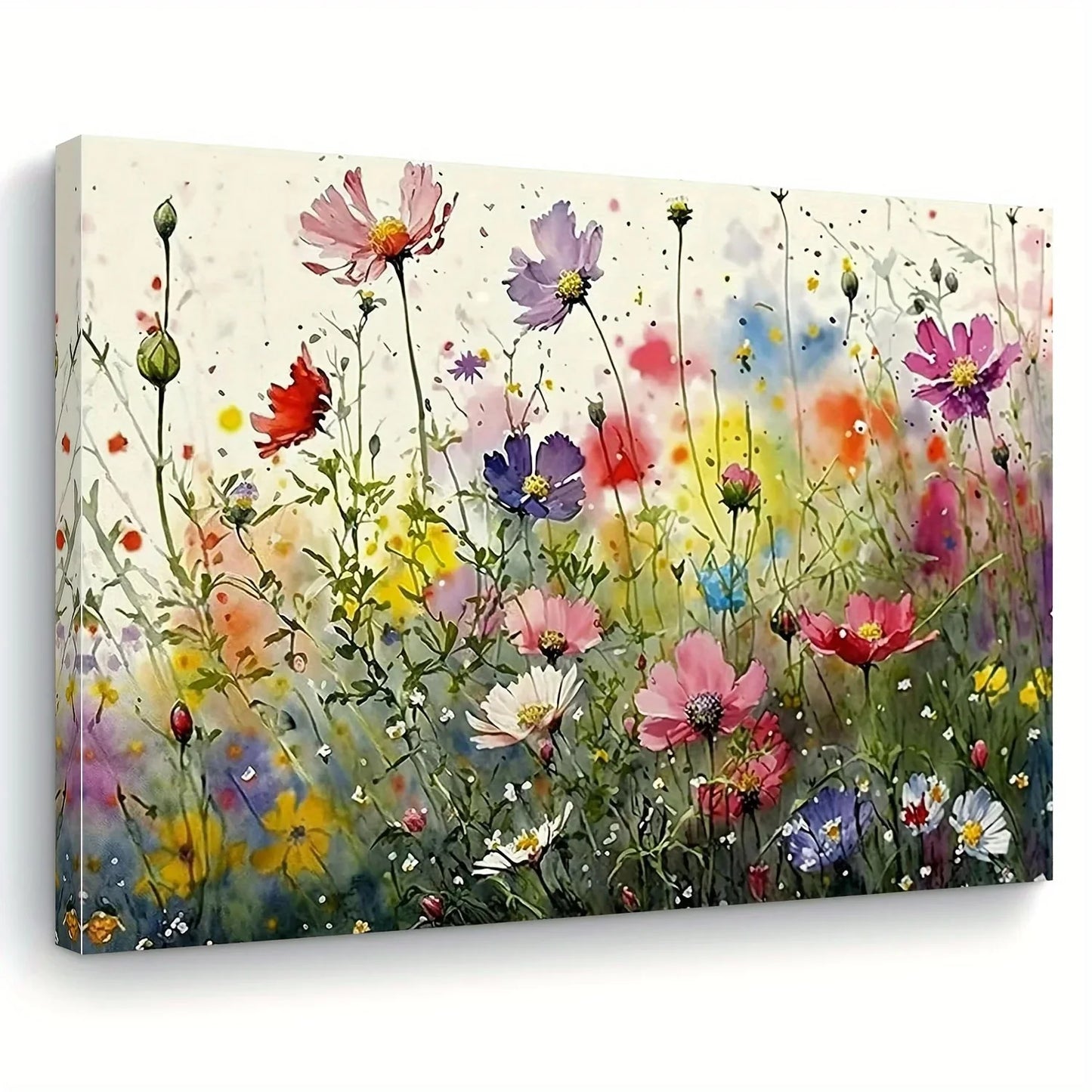 Vibrant Floral Canvas Wall Art - 11.8x15.7in Framed Decor for Home & Office, Perfect Gift for Any Room