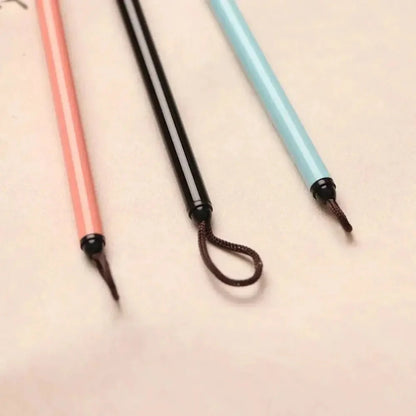 3pcs Art Supplies Pointed Tip Detail Paint Brush Soft Hair Slim Hook Line Brush Steels Handle Drawing Brush Oil Drawing