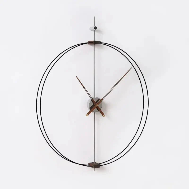Spanish Minimalist Wall Clock Creative Luxury Living Room Art Clocks Solid Wood Pointer Large Wall Clock Silent Movement Clocks