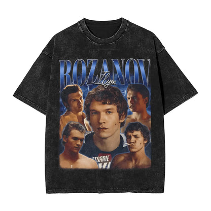 Mens T Shirt Ilya Rozanov 81 Boston Raiders Hudson Williams Washed T-Shirts Hipster  Summer Tee Shirt Y2K Funny Cotton Tops