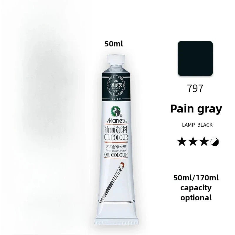 Maries Oil Paint 50ML Oil Painting Art Creation Pigment Large Oil Paint Paint Single Commonly Used 24 Colors