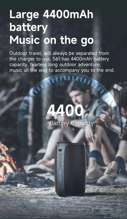 S61 Bluetooth Speaker,with IPX6 Waterproof Protection and Outdoor Bass Sound for Backyard and Beach Party,10W Loudspeaker