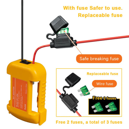 External Battery Adapter Converter for DEWALT 18V/20V/54V Battery DIY Power Tool box mod Plug accessories kit electric extension