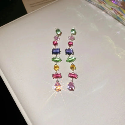 Brand 18K Gold Plated New Luxury Colourful Crystal Zircon Necklace For Women Fashion Party Jewelry Accessories Ladies Jewellery