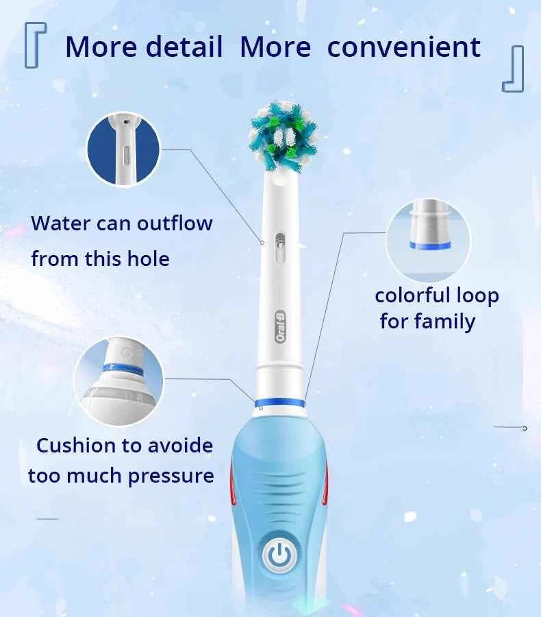Oral B Electric Toothbrush Pro 4000 Sonic Clean Rechargeable Tooth Brush 4 Cleaning Modes Pressure Sensor Light Wateproof