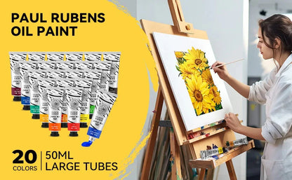 Paul Rubens Oil Paint 20 Colors 50ml Professional Oil Based Paint High Saturation Creamy Texture for Artists Beginners