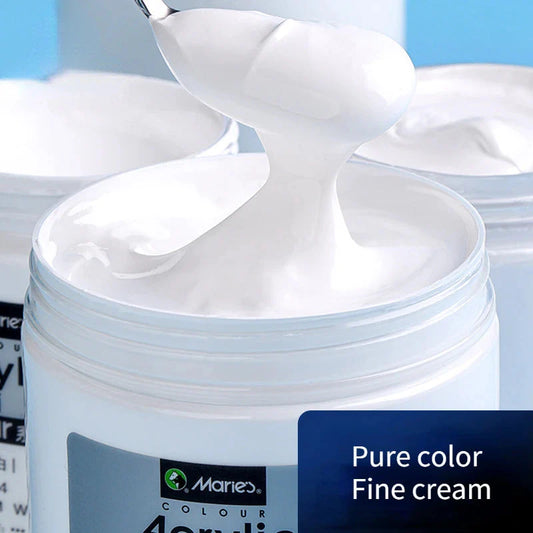 300ml White Acrylic Paints In Large Jars for Wall Painting Without Losing Color Waterproof and Sun Protection Art Supplies
