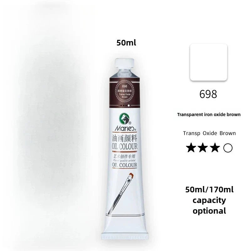 Maries Oil Paint 50ML Oil Painting Art Creation Pigment Large Oil Paint Paint Single Commonly Used 24 Colors