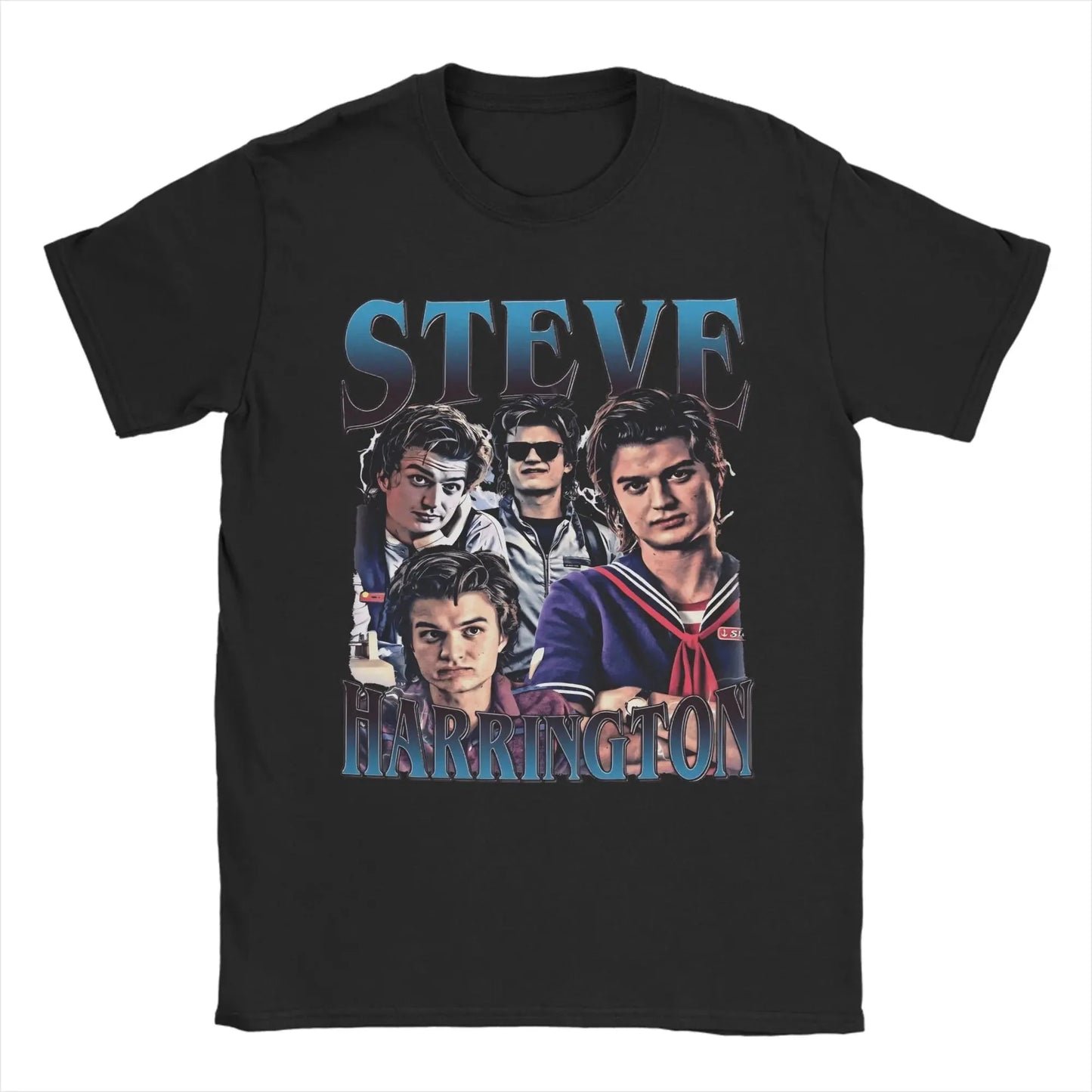 Men T-Shirts Steve Harrington Fun Cotton Tees Short Sleeve Christmas T Shirt Crewneck Clothes Graphic Printed