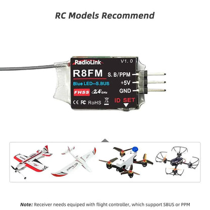 RadioLink RC Receiver R8FGH R8FG R8EF R8FM R8SM R8XM R7FG R6F R4FGM 2.4G Receiver for RC Transmitter RC8X/T8FB/T8S/RC6GS/RC4GS