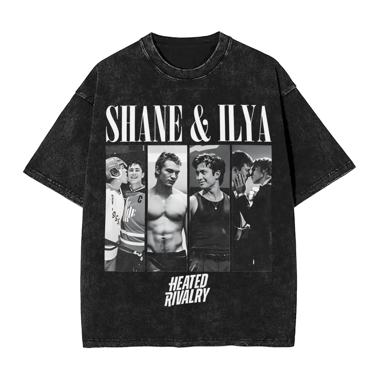 Mens T-Shirt Heated Rivalry Shane Hollander Washed T Shirts Hip Hop  Summer Tees Y2K Basic Loose Casual Tops Gift Idea