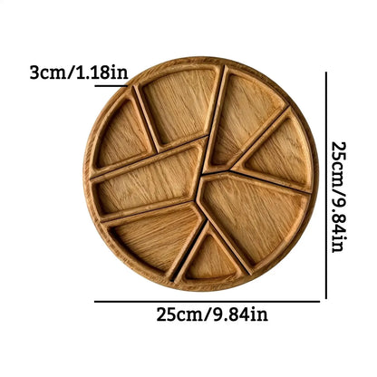wood fruit plate Food Tray Divided Puzzle Serving Tray wooden Fruit Dessert tray multi-size food tray snack plate