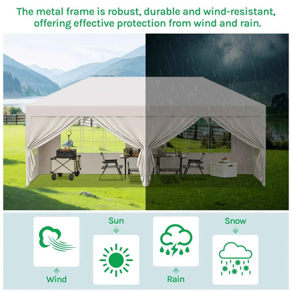 Pop Up Folding Gazebo Garden Gazebo Marquee Pergola Waterproof Windproof UV Protection party tent for Garden Camping Beach BBQ