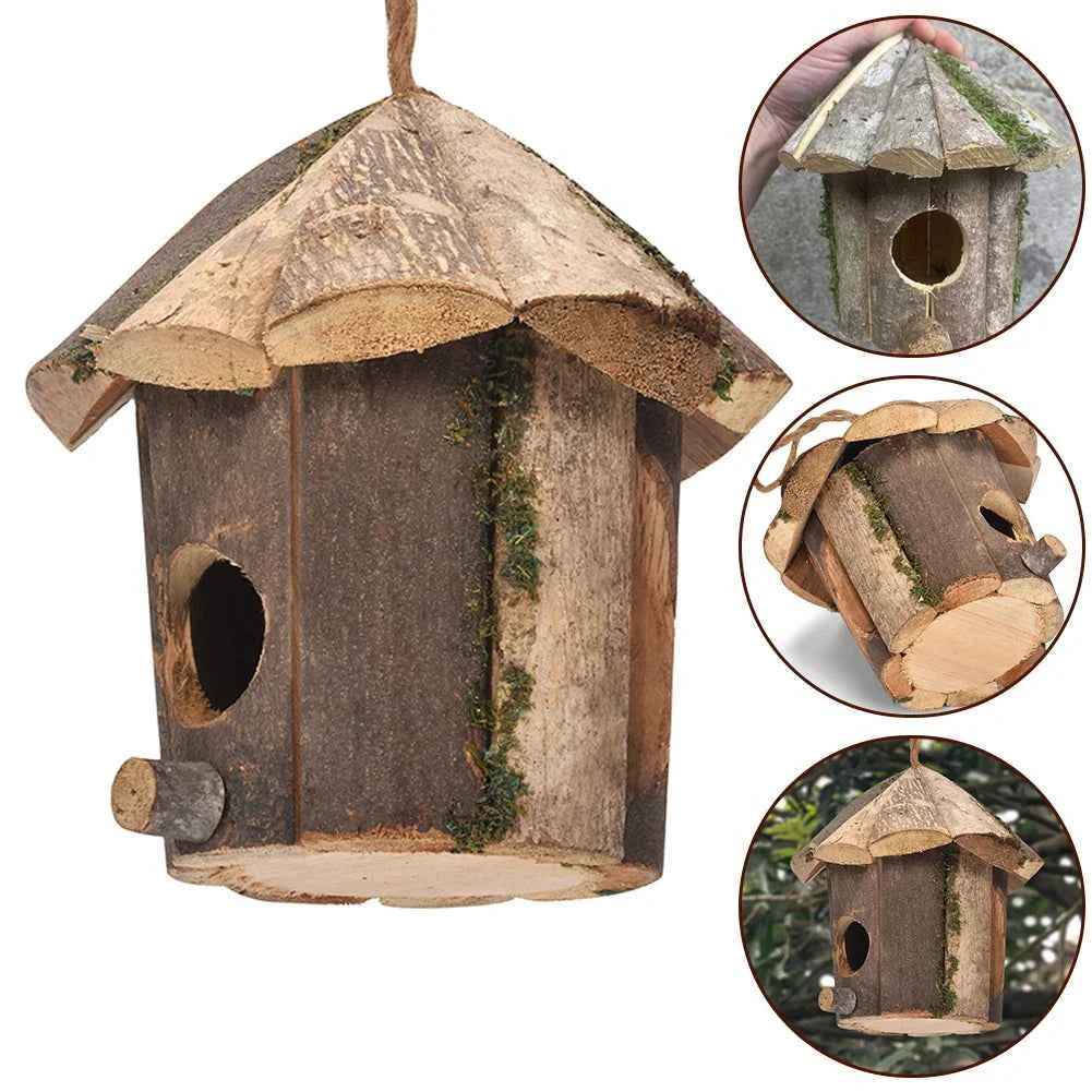 New Practical Birdhouse Nest Bird Cage Wood Garden Nest Accessories Hanging Parrot Nest Houses Hummingbird House