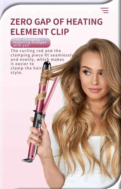 Kemei Professional Hair Curler Hair Curling Iron Wand Ceramic Tourmaline long Barrel Dual Voltage 100-240V Hair Waving Style Too
