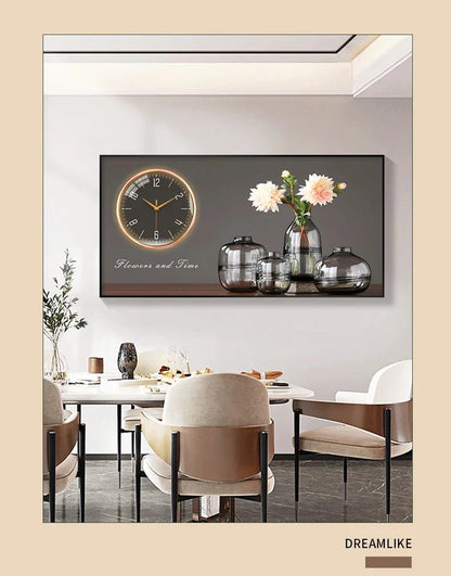 Large Size Aluminum alloy framed Artwork Wall Clock, Luxurious Muted Quartz Clock for Home Decor,living Room,bed Room Décor