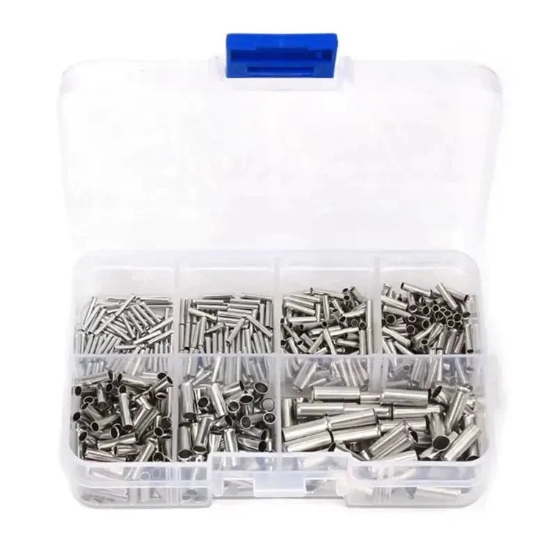 600/700pcs Bare Terminal Tubular Wire End Ferrules Mix Size Uninsulated Cable Sleeves Simple for Wire Connection Pin Crimp