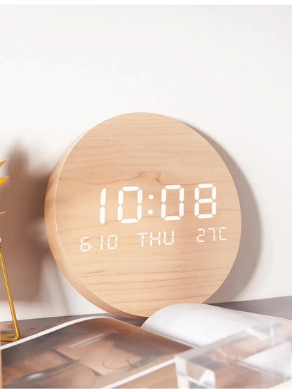 LED Digital Wall Clock Temperature Date Time Multi-function Display Living Room Home Bedroom Silent Clock Fashion Wall Clock