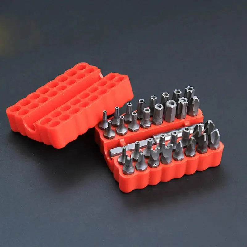 33Pcs With Magnetic Extension Bit Holder Torx Hex Star Spanner woodworking Tools Screwdriver Tamper Proof Security Bits Set