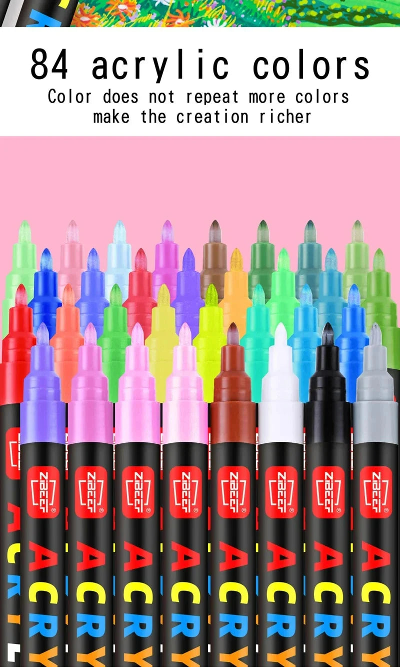 36-240 Acrylic Paint Markers, Waterproof & High Saturation for Wood,Metal,Plastic,Fabric,Glass,Ceramic Painting DIY Art Supplies