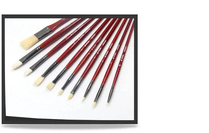 10 multi-functional artist paint brushes Bristle, wool, nylon hair Birch short rod acrylic oil painting gouache pens paint brush