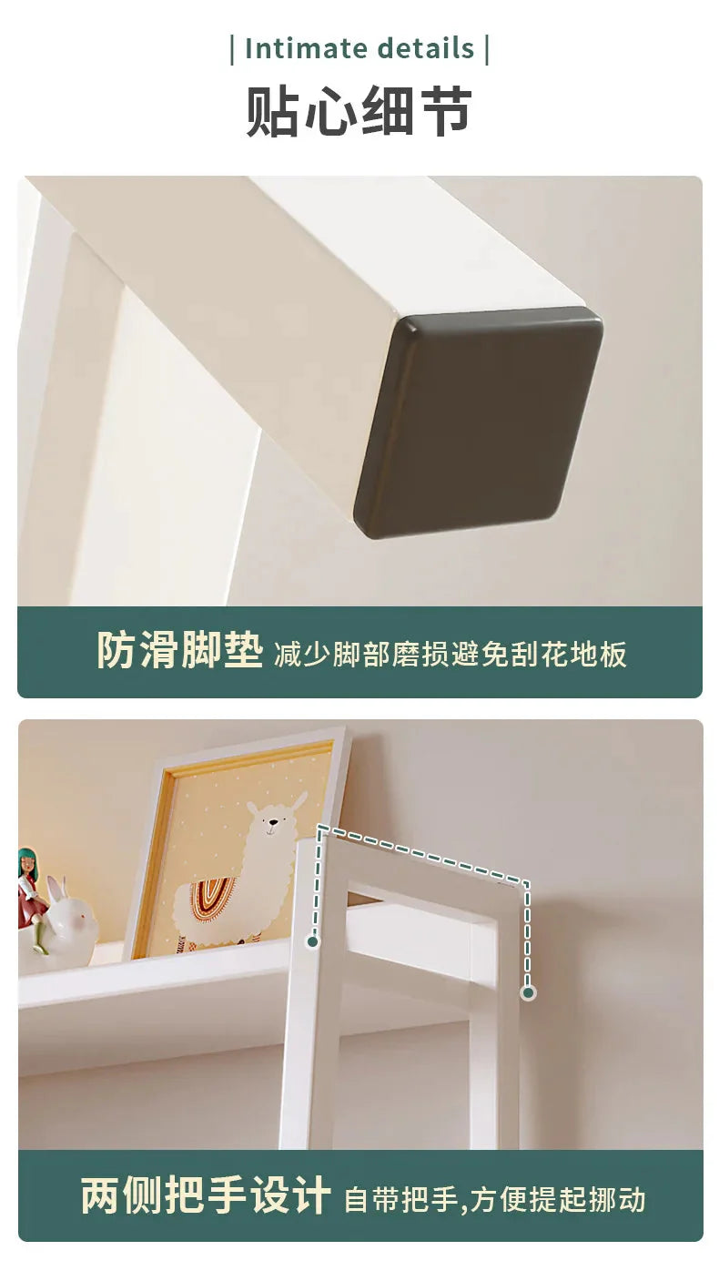 Household Multi-layer Wrought Iron Shelves Ins Wind Simple Floor Storage Display Cabinet Trapezoidal Shelf Bookshelf