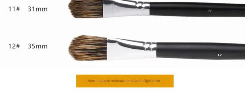 6pc new concept paintbrush wild boar mane oil painting brush water powder acrylic nail round head long black pole paintbrush set