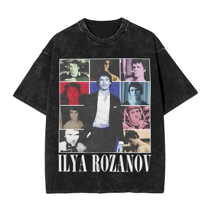 Mens T Shirt Ilya Rozanov 81 Boston Raiders Hudson Williams Washed T-Shirts Hipster  Summer Tee Shirt Y2K Funny Cotton Tops