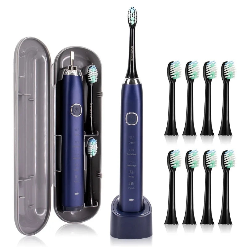 2026 NEW USB Rechargeable Electric Toothbrush Automatic Toothbrush for Adults with 5 Modes and 8 Replacement Brush Heads