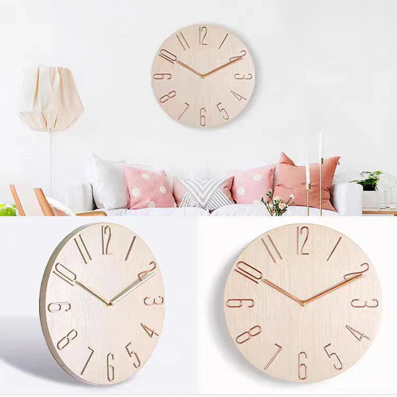 Nordic Style Home Wall Clock No Second Hand Simple Quartz 30"