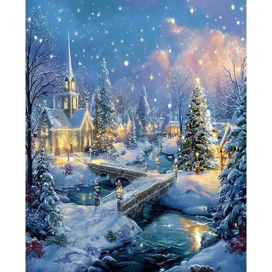 PhotoCustom Paint By Number Outdoor Scenery Kit Drawing On Canvas Diy Christmas Gift For Living Room Decora