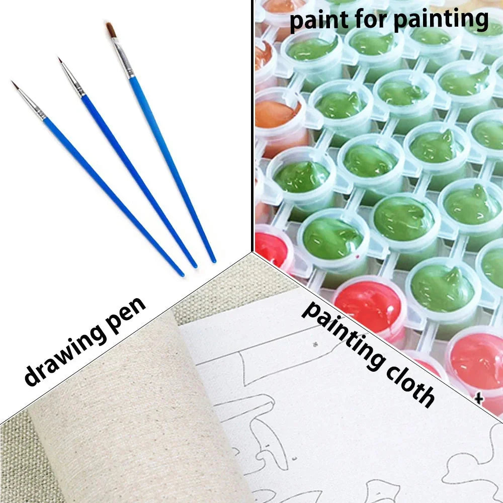 Canrichshop Black Cat Adult Paint by Number,Funny Bathing Cat Adults' Paint-by-Number Kits, Adults Beginners Unframed
